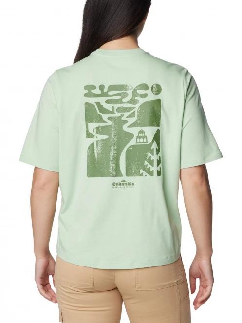 Columbia North Cascades Graphic Short Sleeve Tee női rövid ujjú póló zöld színben 4