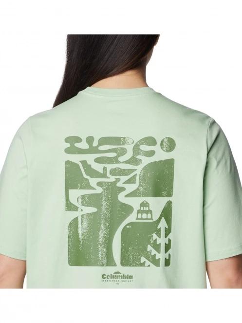 Columbia North Cascades Graphic Short Sleeve Tee női rövid ujjú póló zöld színben 6