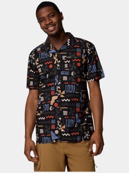 Columbia Pine Canyon Short Sleeve Shirt férfi rövid ujjú ing fekete színben 2