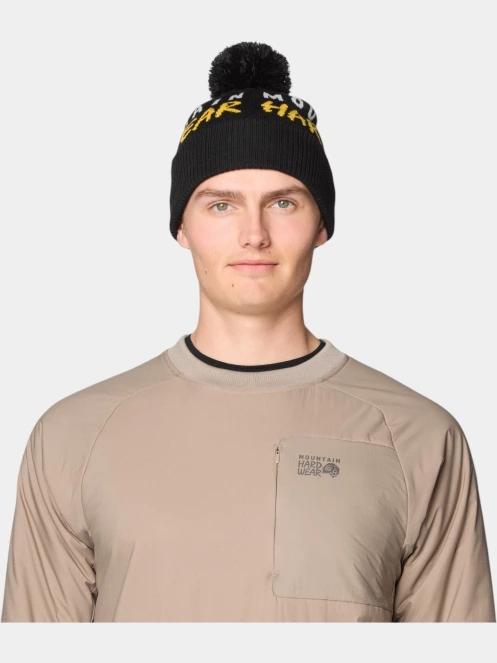 Mountain Hardwear ApresPro Beanie bojtos sapka fekete színben 4