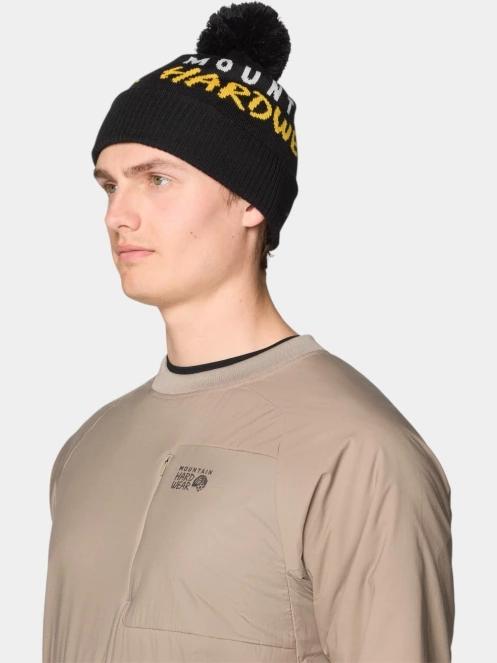 Mountain Hardwear ApresPro Beanie bojtos sapka fekete színben 5