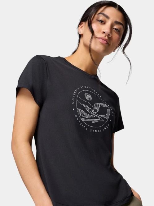 Columbia Sloan Ridge Graphic Short Sleeve Tee női rövid ujjú póló fekete színben 6
