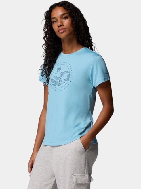 Columbia Sloan Ridge Graphic Short Sleeve Tee női rövid ujjú póló kék színben 3