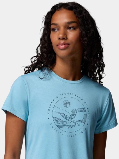 Columbia Sloan Ridge Graphic Short Sleeve Tee női rövid ujjú póló kék színben 6