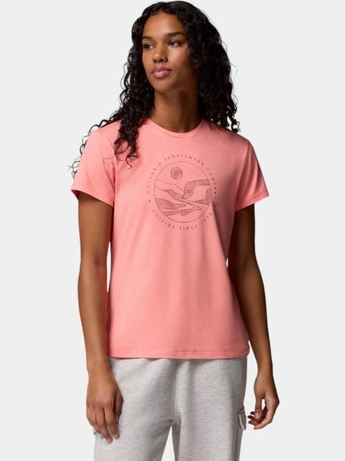 Columbia Sloan Ridge Graphic Short Sleeve Tee női rövid ujjú póló piros színben 3