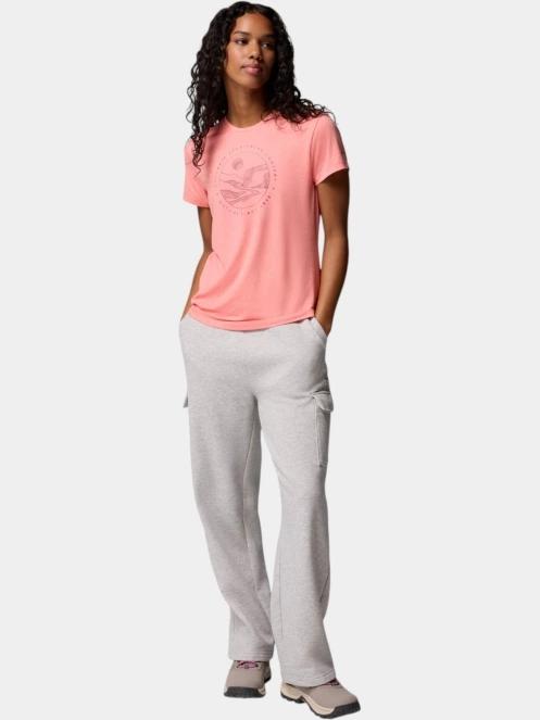 Columbia Sloan Ridge Graphic Short Sleeve Tee női rövid ujjú póló piros színben 5