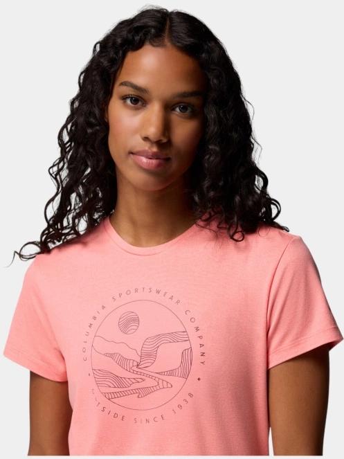 Columbia Sloan Ridge Graphic Short Sleeve Tee női rövid ujjú póló piros színben 6