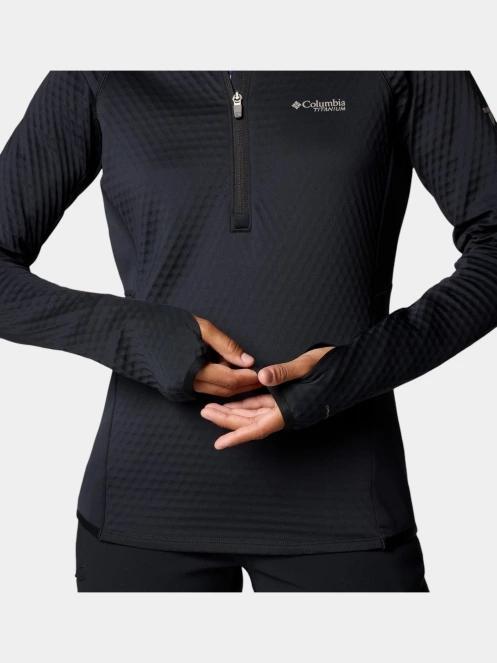 Columbia Crystal Leaf Omni-Heat Helix Half Zip női polár pulóver fekete színben 8