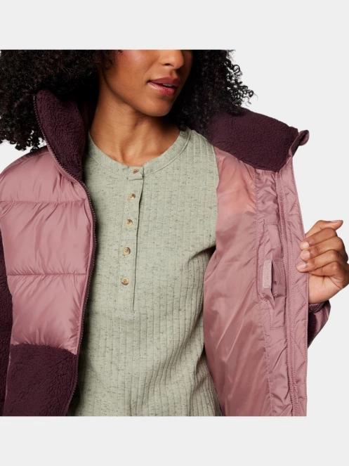 Columbia Leadbetter Point II Sherpa Hybrid női steppelt átmeneti kabát rózsaszín színben 7