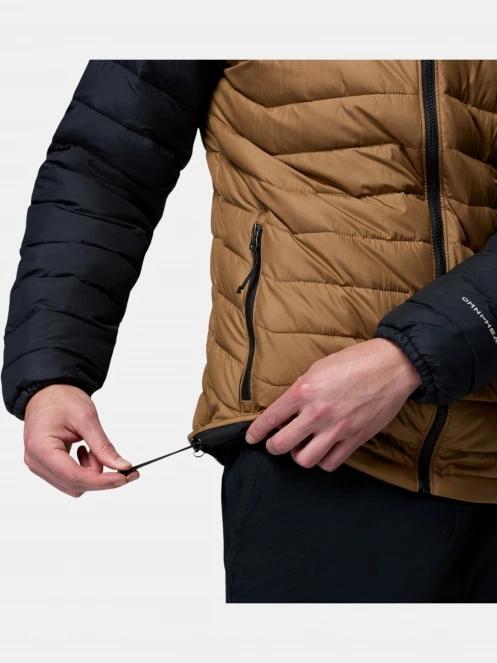 Columbia Powder Lite II Hooded Jacket férfi steppelt átmeneti kabát oliva színben 9