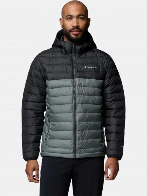 Columbia Powder Lite II Hooded Jacket férfi steppelt átmeneti kabát zöld színben 2