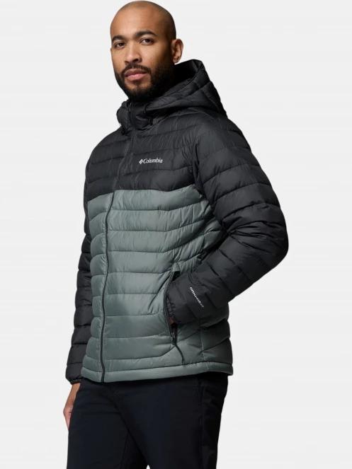 Columbia Powder Lite II Hooded Jacket férfi steppelt átmeneti kabát zöld színben 3
