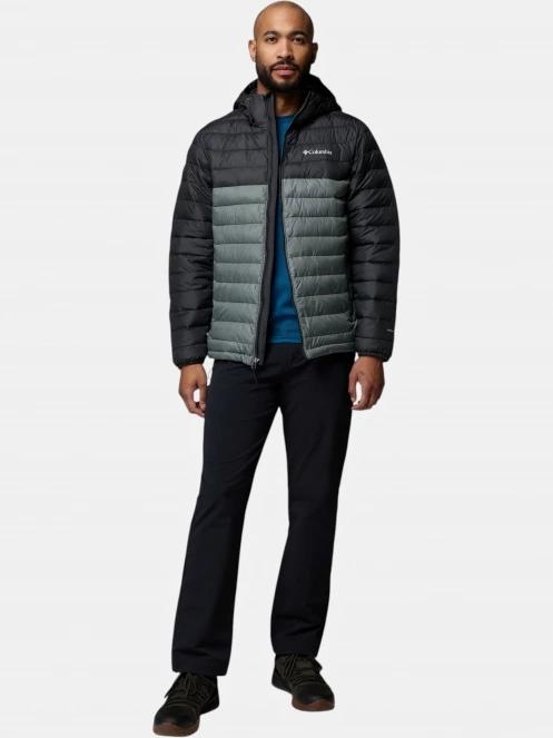 Columbia Powder Lite II Hooded Jacket férfi steppelt átmeneti kabát zöld színben 5