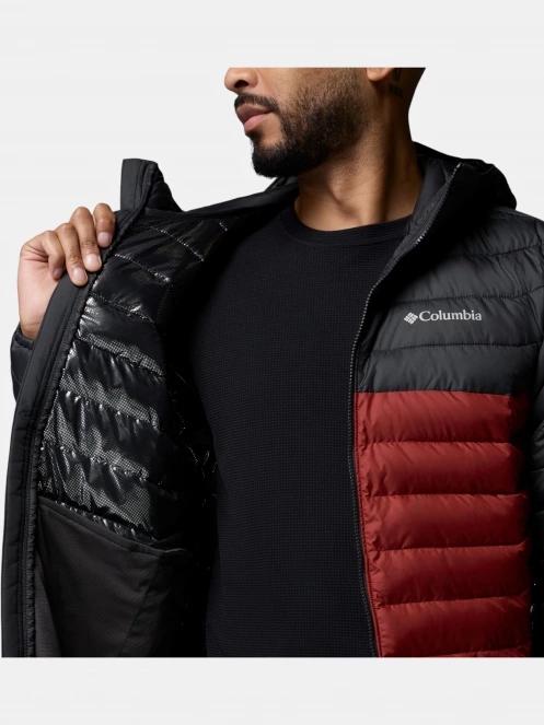 Columbia Powder Lite II Hooded Jacket férfi steppelt átmeneti kabát piros színben 7