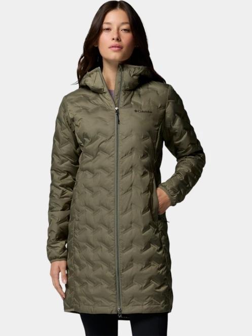 Columbia Delta Ridge II Long Down Jacket női pehelykabát zöld színben 2