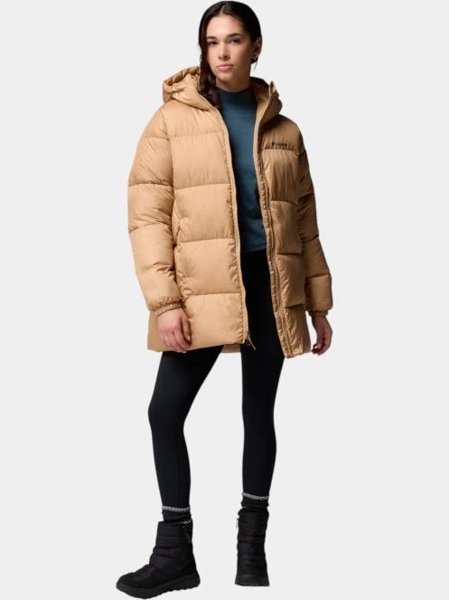 Columbia Puffect II Mid Hooded Jacket női télikabát barna színben 6