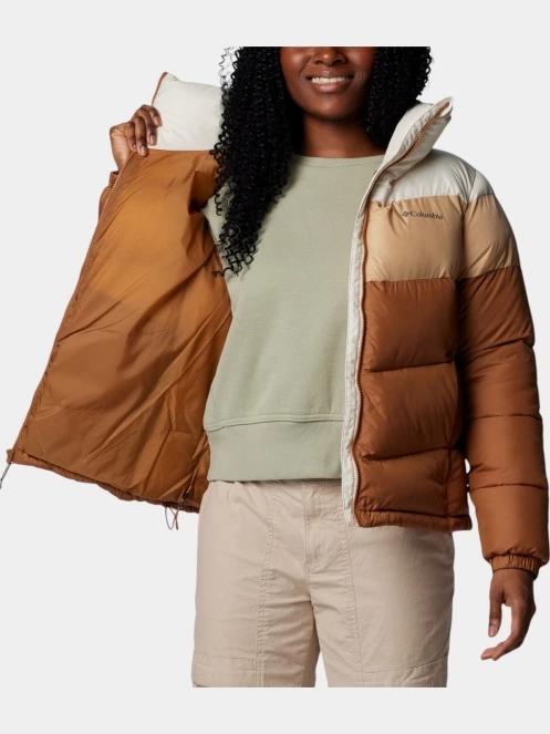Columbia Puffect II Colorblock Jacket női steppelt átmeneti kabát barna színben 5