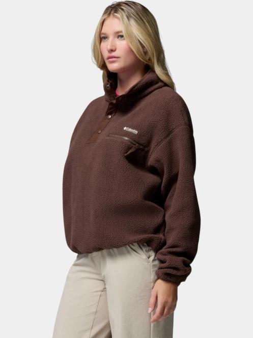 Columbia Helvetia II Cropped Half Snap Fleece női polár pulóver barna színben 3