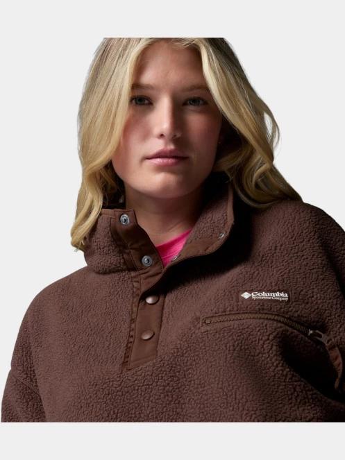 Columbia Helvetia II Cropped Half Snap Fleece női polár pulóver barna színben 6