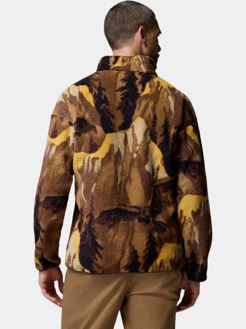 Columbia Helvetia II Printed Half Snap Fleece férfi polár pulóver oliva színben 4