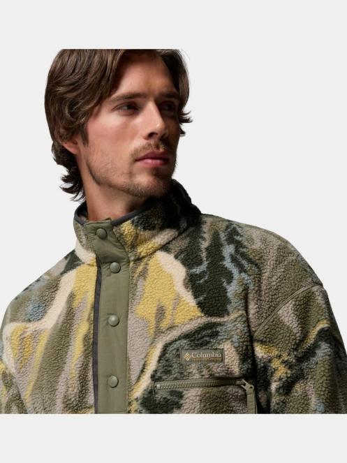Columbia Helvetia II Printed Half Snap Fleece férfi polár pulóver zöld színben 6