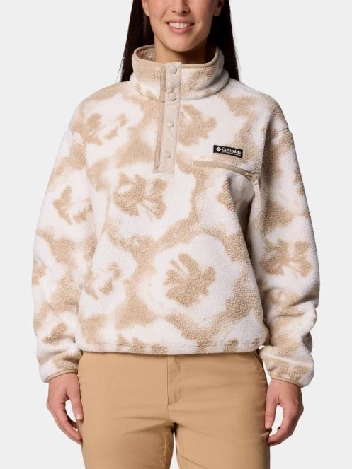 Columbia Helvetia II Printed Cropped Half Snap női polár pulóver homok színben 2