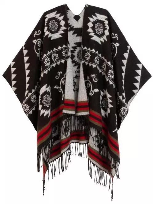 Desigual Poncho Freedom Reversible női poncsó fekete színben 2