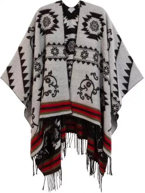 Desigual Poncho Freedom Reversible női poncsó fekete színben 3