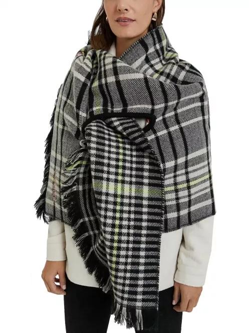 Desigual Poncho Monogram Reversible női poncsó szürke színben 3