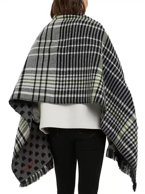 Desigual Poncho Monogram Reversible női poncsó szürke színben 4