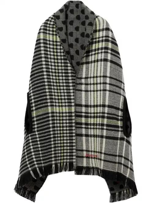 Desigual Poncho Monogram Reversible női poncsó szürke színben 5