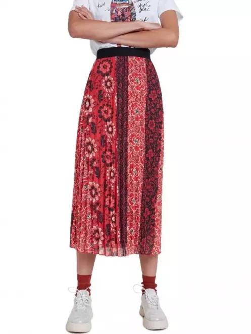 Desigual Fal Rosal női maxi szoknya piros színben 2