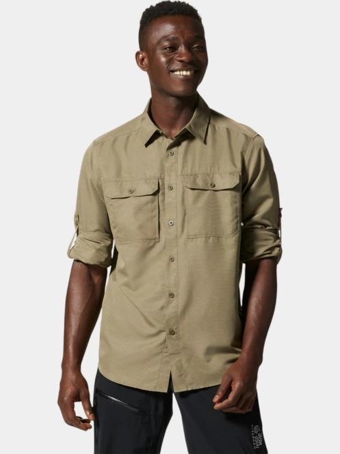 Mountain Hardwear Canyon Long Sleeve Shirt férfi túraing zöld színben 5