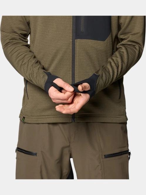 Mountain Hardwear Polartec Power Grid Full Zip Hoody férfi polár pulóver oliva színben 7