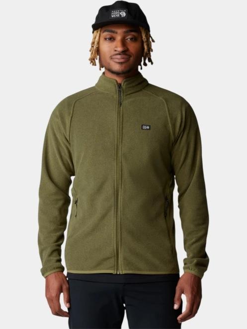 Mountain Hardwear Microchill Full Zip Jacket férfi polár pulóver oliva színben 2
