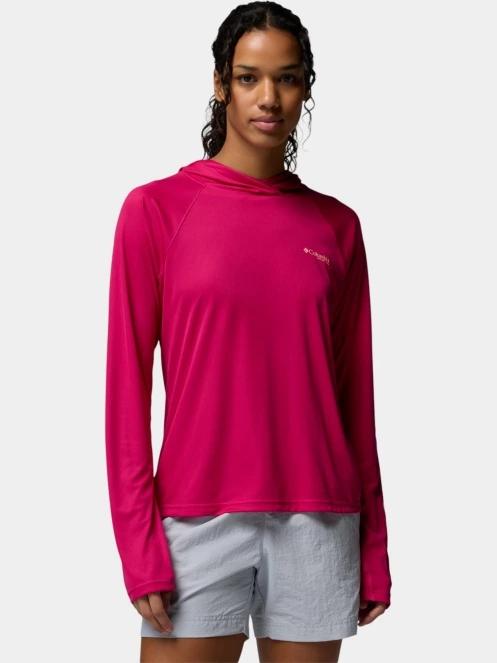 Columbia Tidal Tee II Hoodie női hosszú ujjú sport póló magenta színben 2