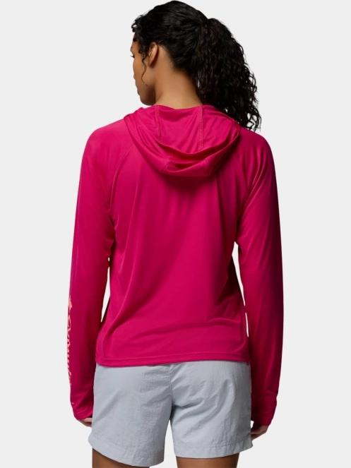 Columbia Tidal Tee II Hoodie női hosszú ujjú sport póló magenta színben 4