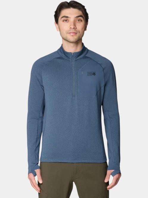 Mountain Hardwear Up First™ Tech Fleece Quarter Zip férfi pulóver kék színben 2