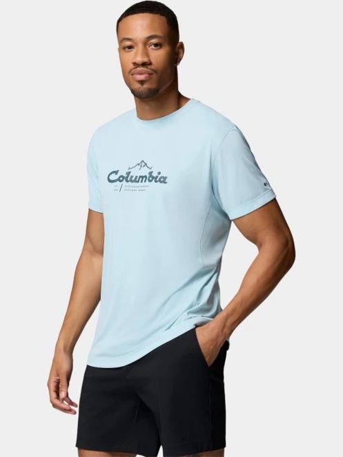 Columbia Zero Rules Light Short Sleeve Graphic Crew férfi rövid ujjú sport póló világoskék színben 3
