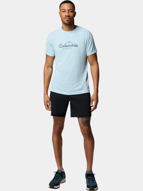 Columbia Zero Rules Light Short Sleeve Graphic Crew férfi rövid ujjú sport póló világoskék színben 5
