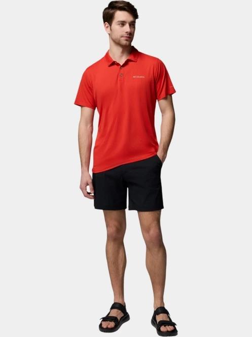 Columbia Tech Trail Utility Polo férfi galléros sport póló piros színben 5