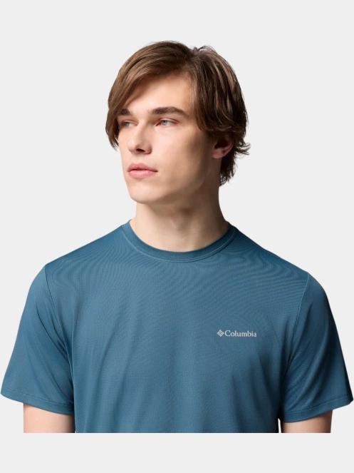Columbia Tech Trail Utility Short Sleeve Crew férfi rövid ujjú sport póló kék színben 7