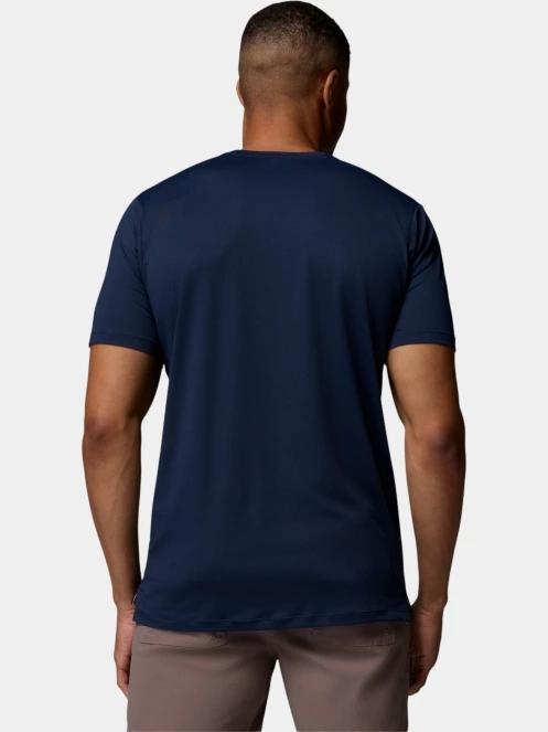 Columbia Tech Trail Utility Short Sleeve Crew férfi rövid ujjú sport póló sötétkék színben 4