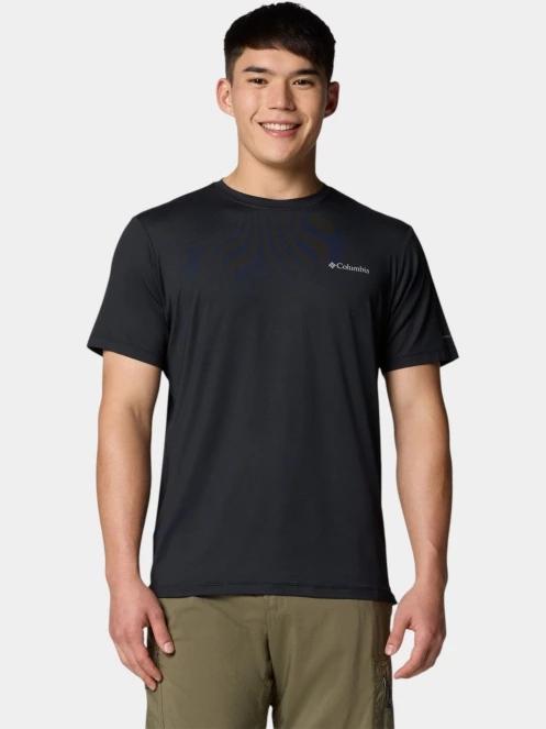 Columbia Tech Trail Utility Short Sleeve Crew férfi rövid ujjú sport póló fekete színben 2