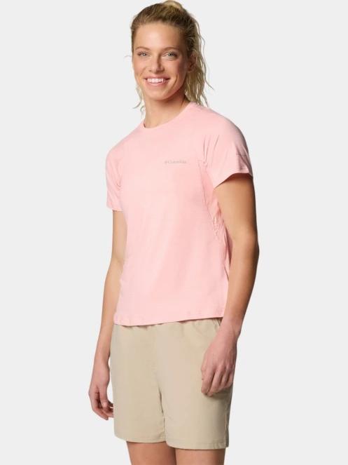 Columbia Weekend Ascent Short Sleeve Shirt női rövid ujjú sport póló rózsaszín színben 3