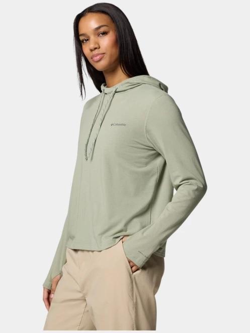 Columbia Sun Trek Hoodie II női kapucnis pulóver zöld színben 3