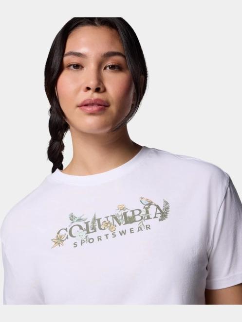 Columbia Rolling Bend Graphic Relaxed Crop Short Sleeve Shirt női crop top fehér színben 5