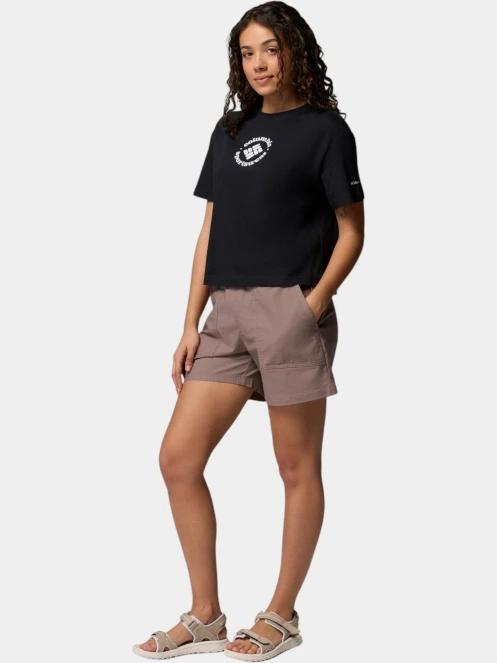 Columbia Rolling Bend Graphic Relaxed Crop Short Sleeve Shirt női rövid ujjú póló fekete színben 5