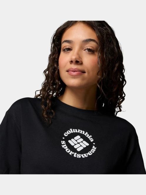 Columbia Rolling Bend Graphic Relaxed Crop Short Sleeve Shirt női rövid ujjú póló fekete színben 6