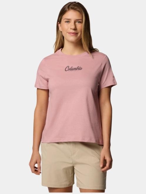 Columbia Rolling Bend Graphic Short Sleeve Shirt női rövid ujjú póló rózsaszín színben 2